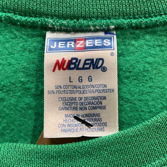 Jerzees Santa Says Cheers DON'T STOP BELIEVING Ugly Christmas Sweatshirt Size L - Picture 2 of 2